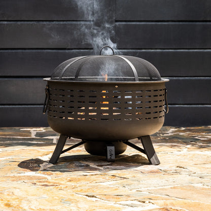 Glow Barossa Fire Pit Grill with Ash Cleaner, Cover & Cooking Accessories