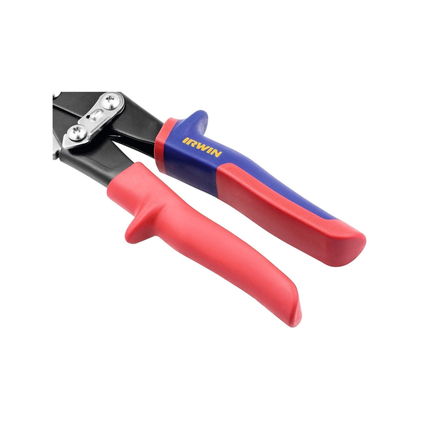 IRWIN Left Straight Cut Offset Aviation Snips, Serrated Blade, ProTouch Handles, Steel