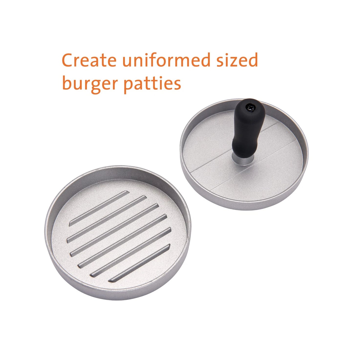 Jumbuck Cast Aluminium Non-Stick Hamburger Press with Comfortable Handle, 120mm Width