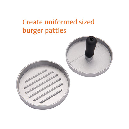 Jumbuck Cast Aluminium Non-Stick Hamburger Press with Comfortable Handle, 120mm Width