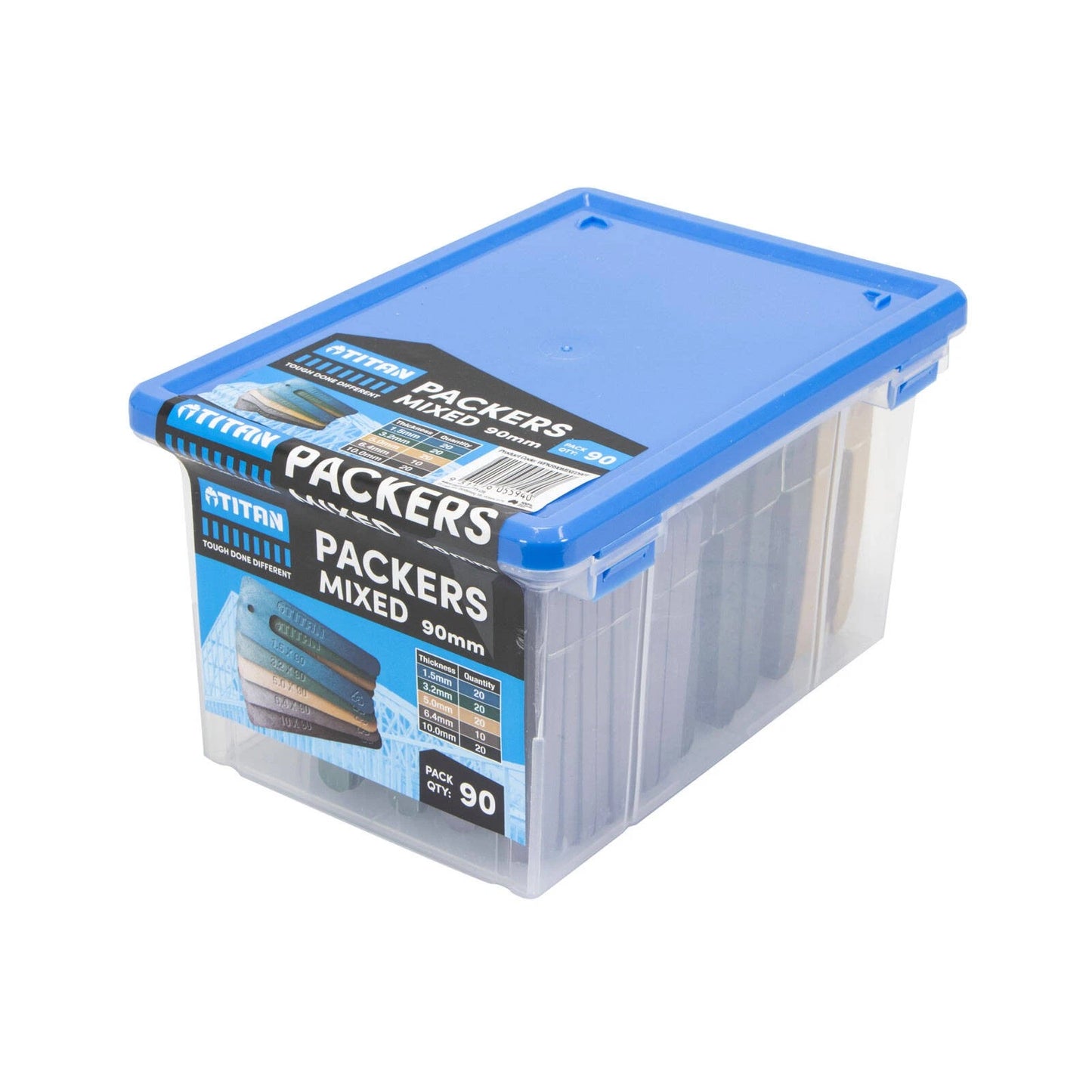 Titan 90mm 90 Piece Mixed Window Packers, UV Stable, High Compressive Strength, Color-Coded