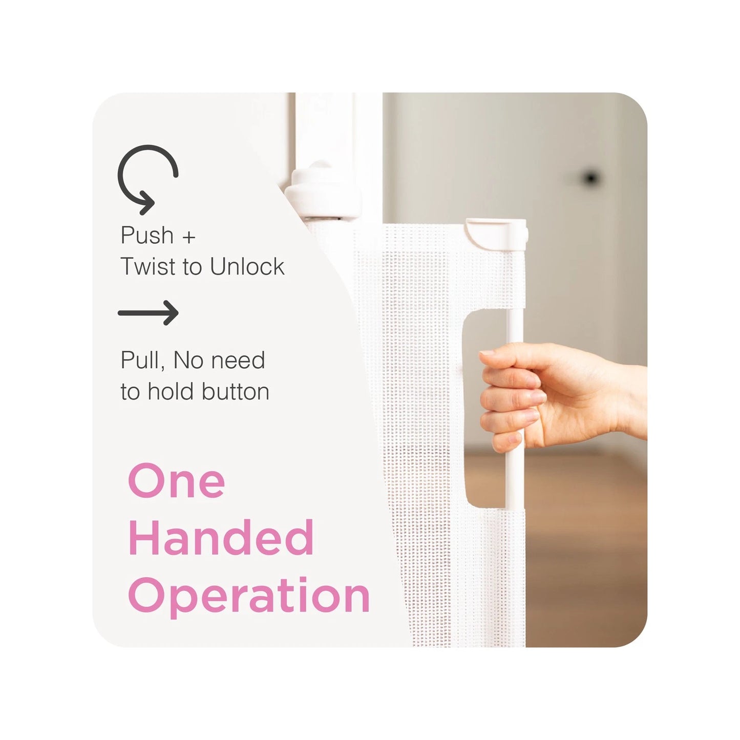 Perma Child Safety 1.4m White Retractable Baby Gate, Indoor/Outdoor, 3-Way Lock, Pet-Friendly