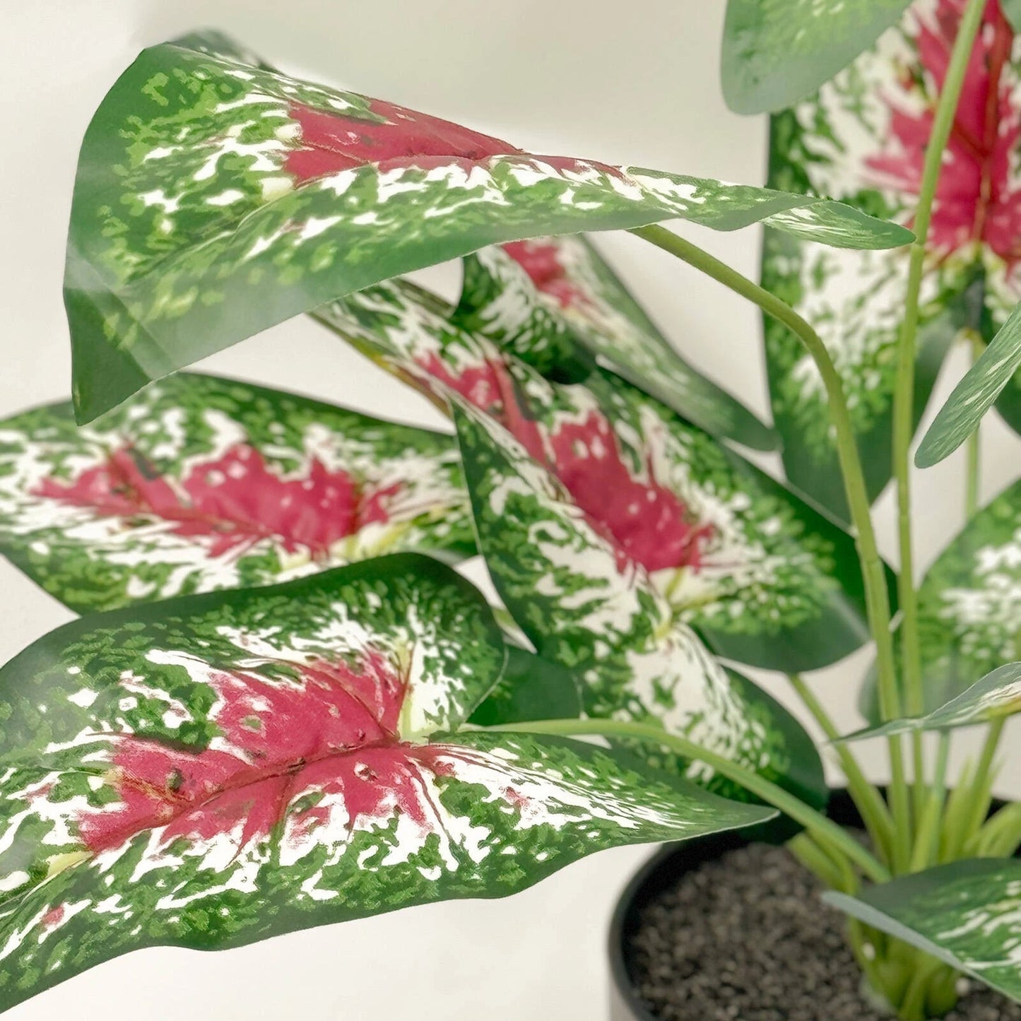 UN-REAL Artificial Purple Caladium 40cm - Lifelike Indoor Decor, Maintenance-Free