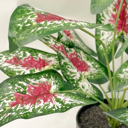UN-REAL Artificial Purple Caladium 40cm - Lifelike Indoor Decor, Maintenance-Free