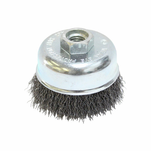Craftright 75mm Crimped Cup Brush, HD Steel Wire, M14 Thread, 12,000 RPM, Rust & Paint Removal