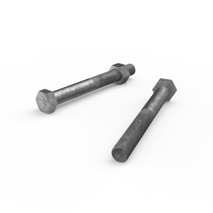 ZENITH M12 x 110mm Galvanised Hex Head Bolts & Nuts, Corrosion Resistant