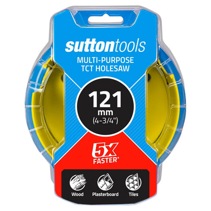 Sutton Tools 121mm TCT Multi-Purpose Holesaw, Tungsten Carbide, Fast Cuts