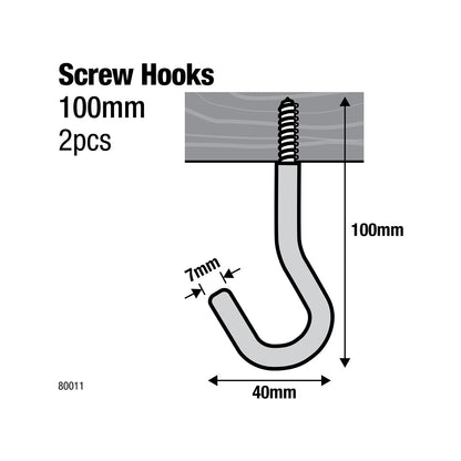 Everhang Storage Hooks 2 Pack, PVC Coated Steel, Easy Install, Garage/Workshop Organizer