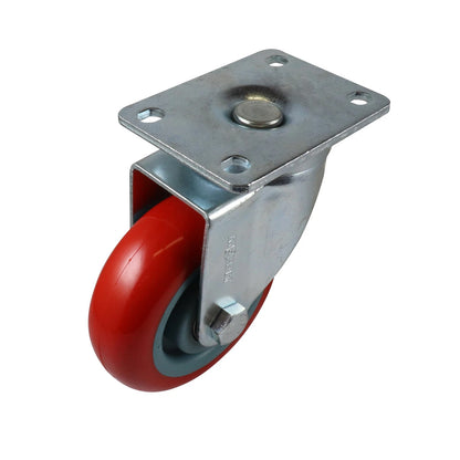 Move It 100mm Red Polyurethane Swivel Castor 150kg Load Capacity