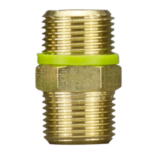 PowerFit 3/8" BSP Male to Male Brass Air Tool Connector - Universal Compatibility, Corrosion Resistant