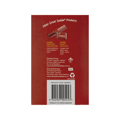 Samba Foil Sealed Firelighters 40 Pack - No Mess, Odor-Free, Long-Lasting Burn