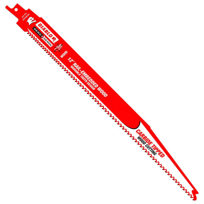 Diablo 12" Demo Demon Carbide-Tipped Reciprocating Saw Blade for Nail-Embedded Wood