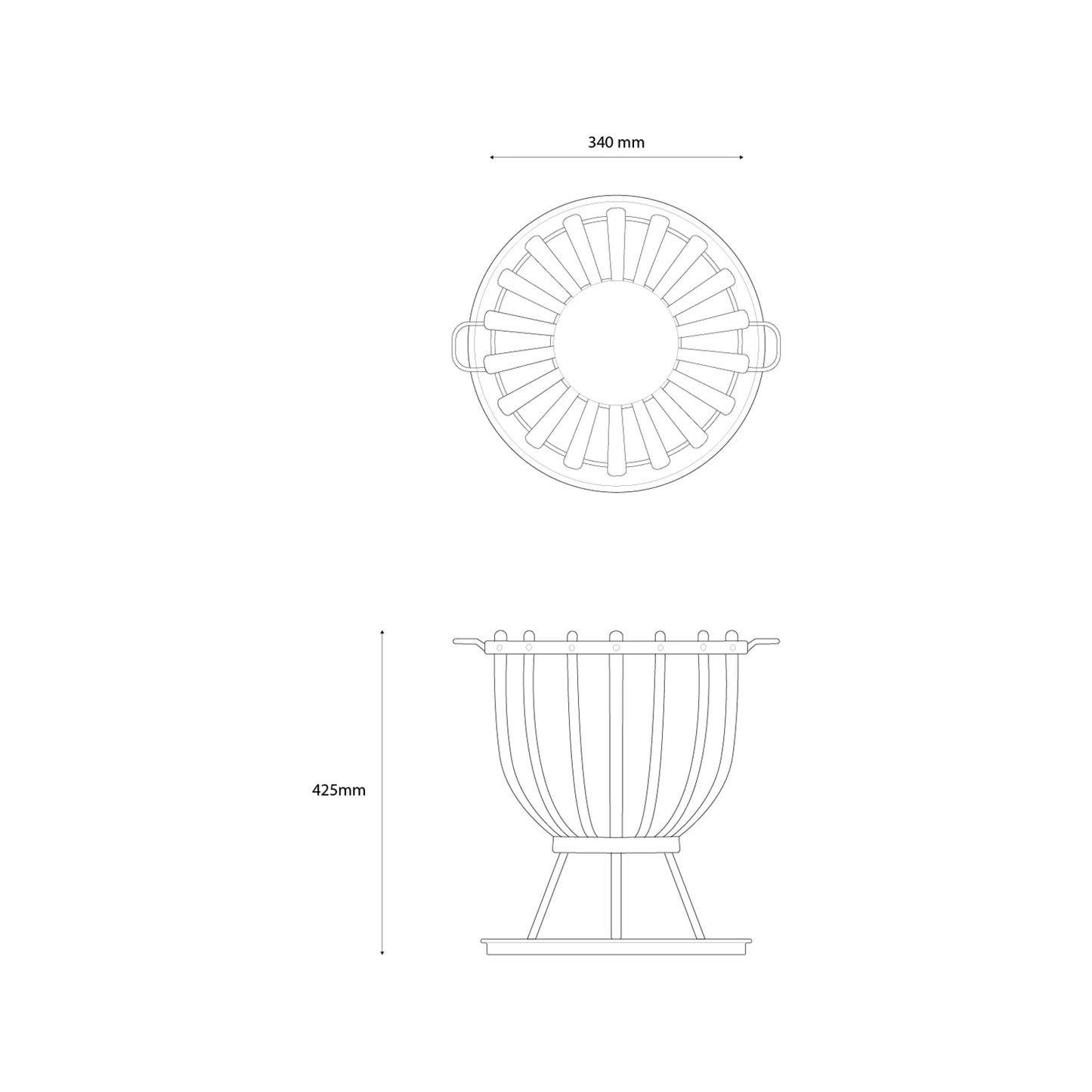 Jumbuck Black Brazier - Easy Assembly, Ash Catcher, Compact Outdoor Cooking
