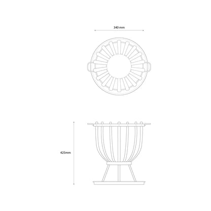 Jumbuck Black Brazier - Easy Assembly, Ash Catcher, Compact Outdoor Cooking