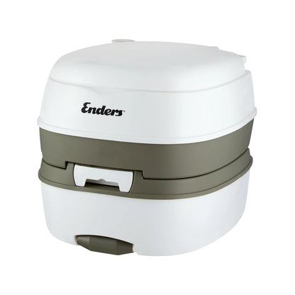 Enders Deluxe Camping Toilet, 35cm Seat, 15L Flush, 17L Waste, Portable with Roller