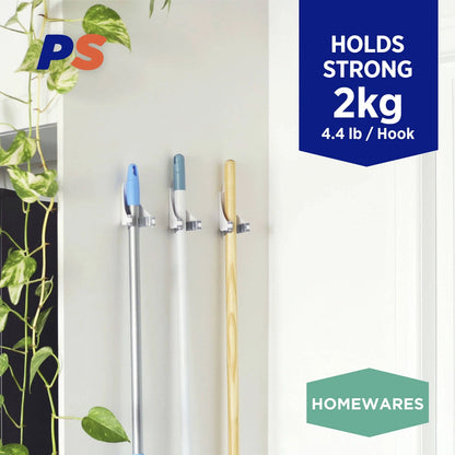 Permastik Mop & Broom Gripper 2 Pack, Strong Hold, No Damage, Self-Adhesive, Easy Install