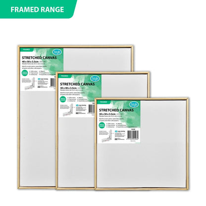 Boyle Wood Framed Canvas 40x50cm - Deep Edge, 100% Cotton, Multi-Media Compatible