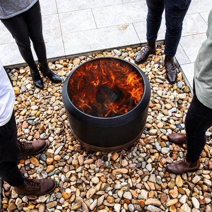 Aurus 450 Low Smoke Fire Pit with Cover, Dual Wall Design, Compact, Outdoor Use