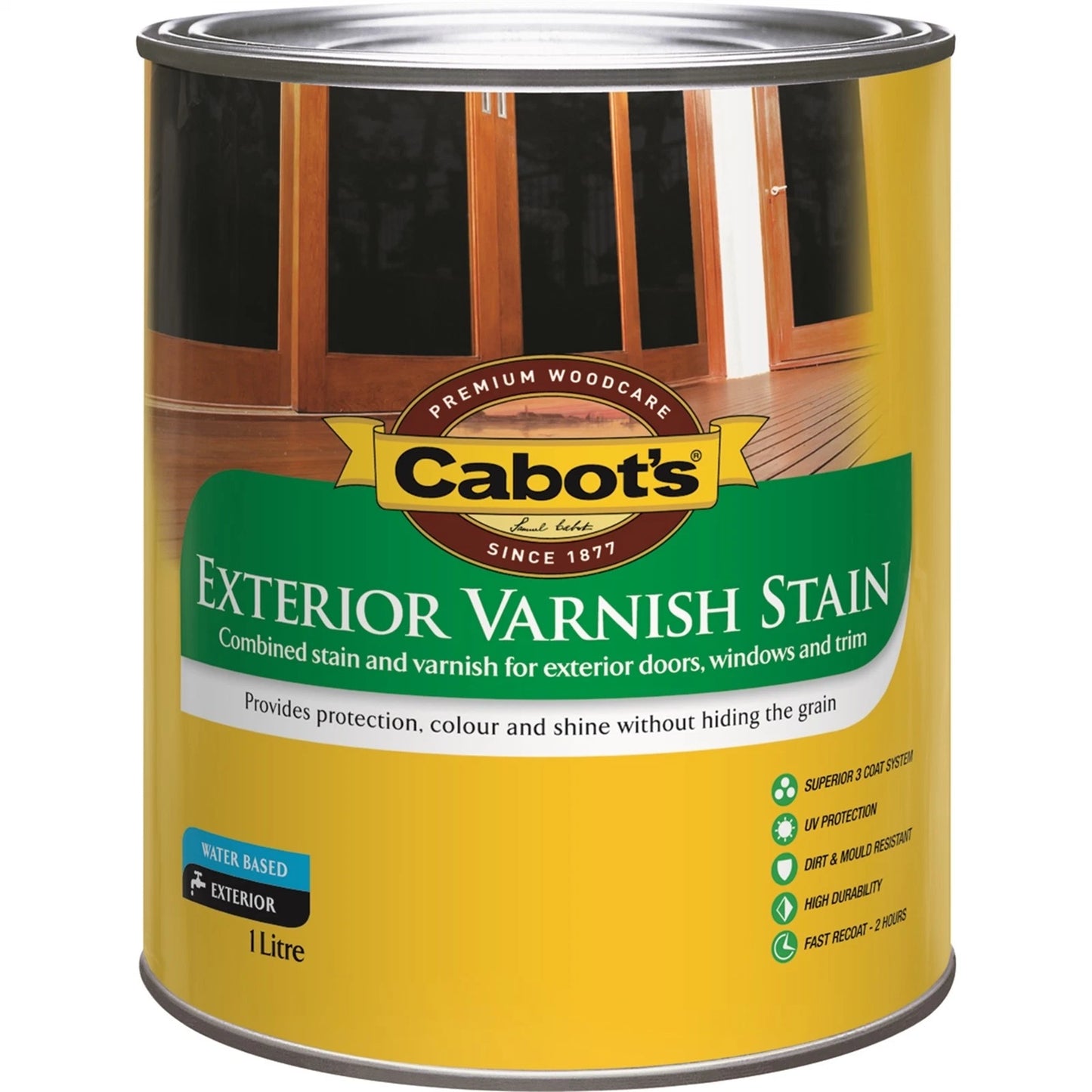 Cabot's Teak Exterior Varnish Stain 1L - Durable, UV & Weather Resistant