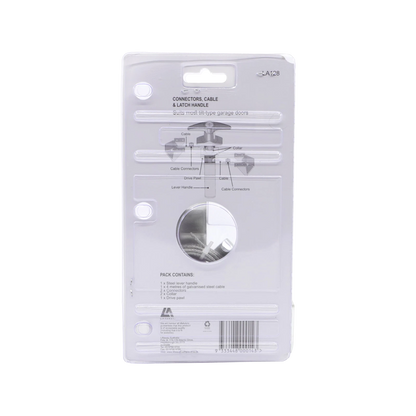 Liftaway Garage Door Latch Kit - Steel Handle, 4m Cable, Connectors, Tilt-Up Compatible