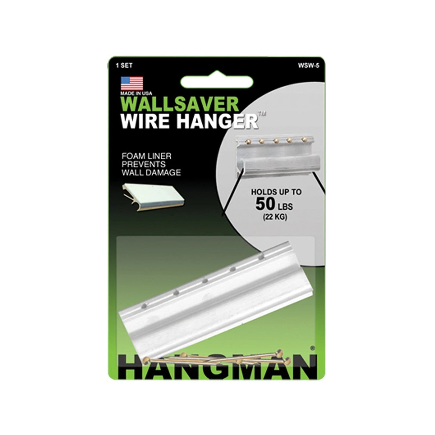 Hangman 22.7kg Wall Hanger - Secure, Damage-Free Picture Hanging, Heavy-Duty Support