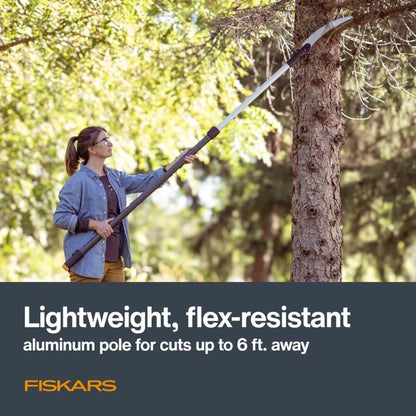 Fiskars 6ft Tree Pruner Xtend Control - Adjustable, Lightweight, Ergonomic Design
