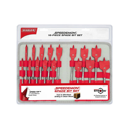 Diablo Speedemon 16-Piece Spade Bit Set with SPEED-TIP™ and Impact Strong™ Construction