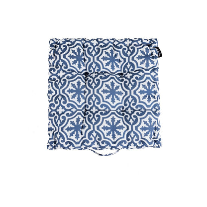 MOJO 45cm Blue White Marrakesh Cushion, Durable, UV Resistant, Showerproof, Indoor/Outdoor