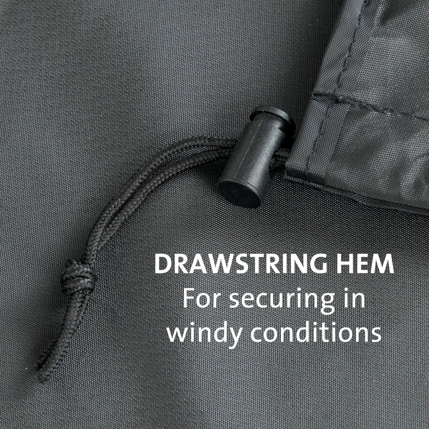 Jumbuck Kettle BBQ Cover, Weather & UV Resistant, 67.5cm Diameter, Black, Easy Handling