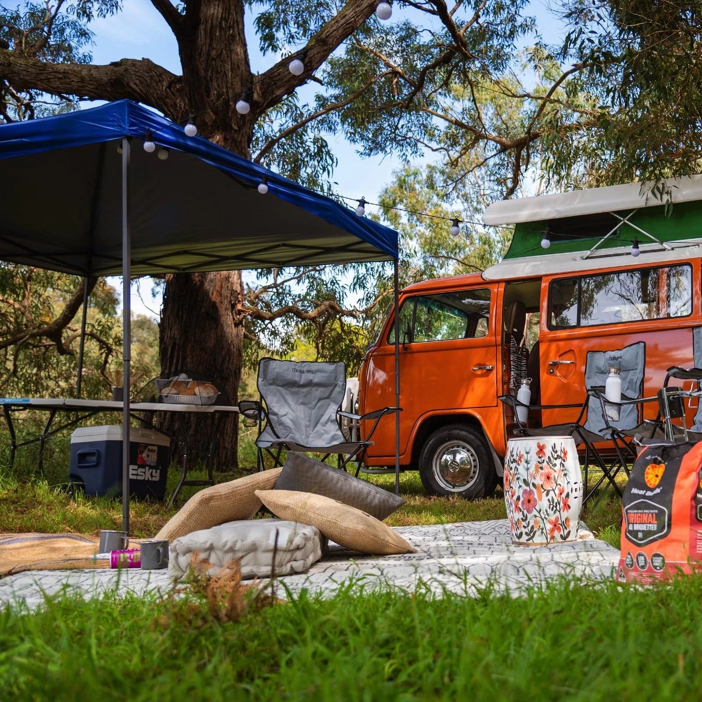 Marquee 3x3m Easy Up Gazebo, Portable, UPF50+ Canopy, Steel Frame, Wheeled Bag
