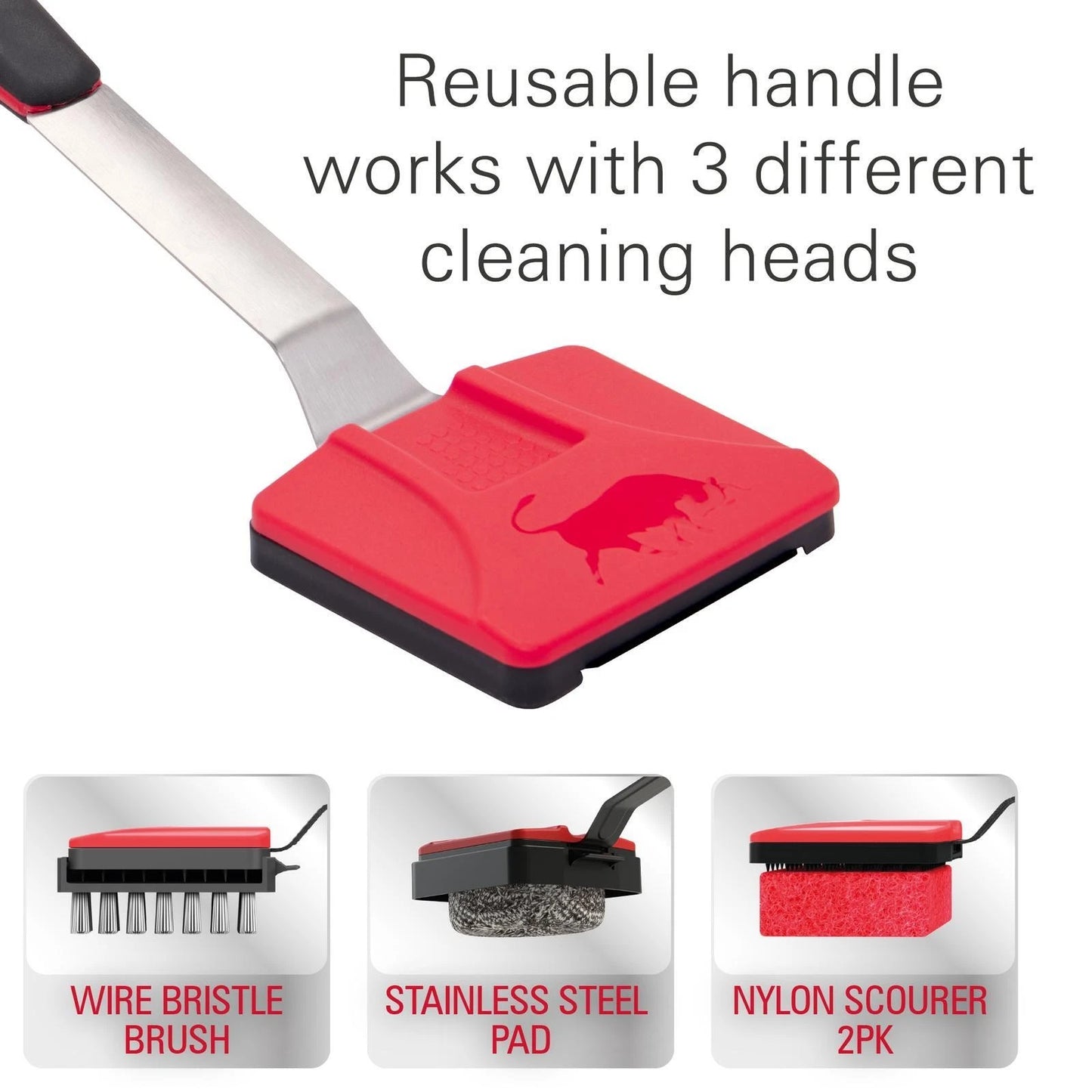 Matador QCT Stainless Steel Bristle Head for Indoor/Outdoor Cleaning, Quick Change System