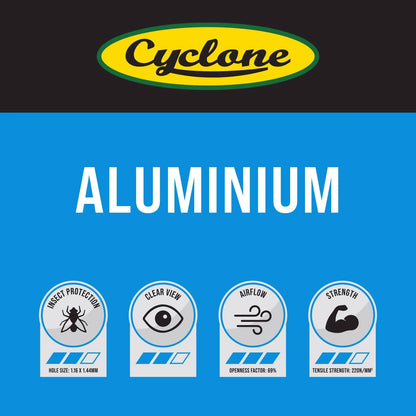 Cyclone Aluminium Flyscreen 1220mm x 2m - Durable, High-Visibility, Rust-Proof, BAL-29 Compliant