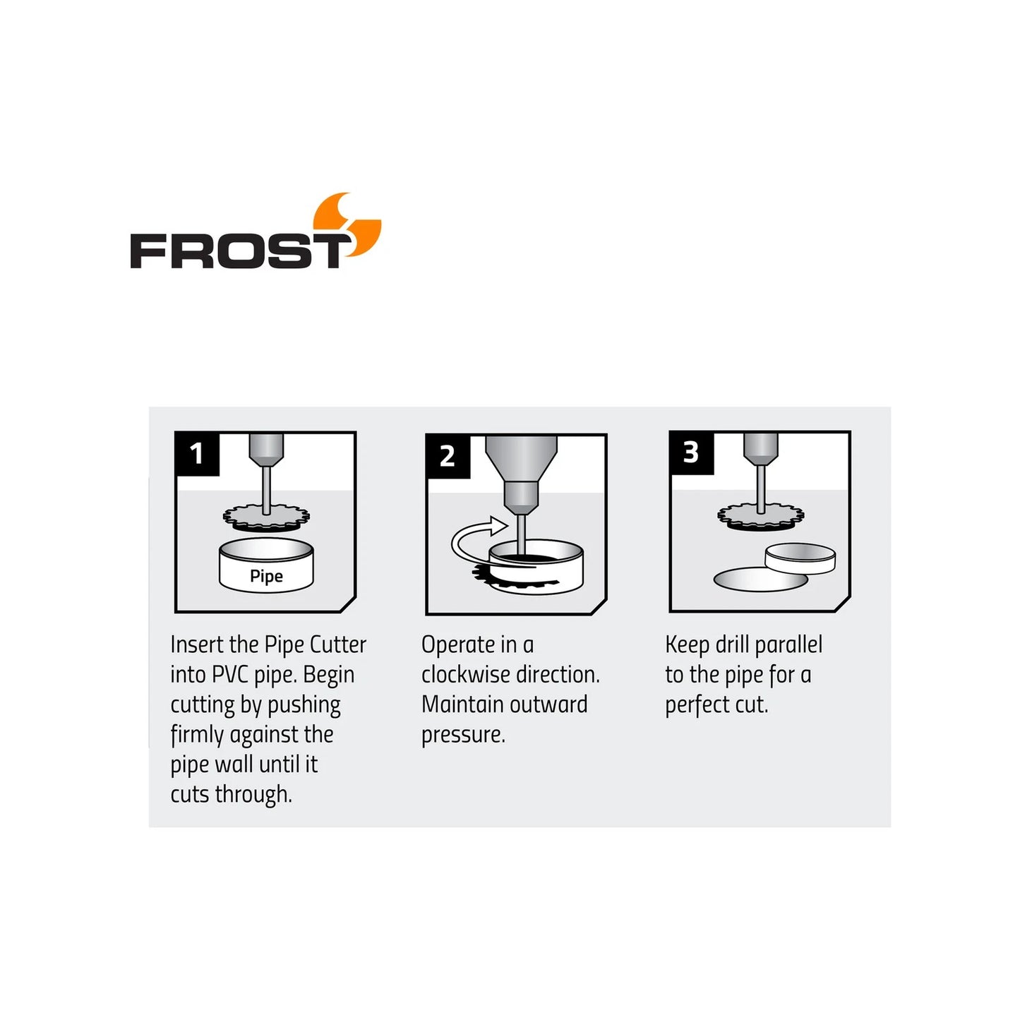 Frost 36mm Pipe Cutter, Diamond Coated Blade, Hex Shank, Safe Internal Cutting