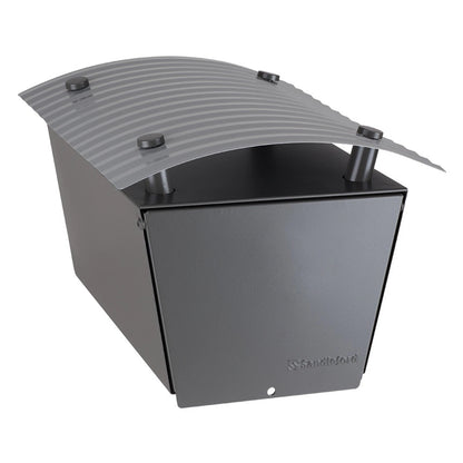 Sandleford Grey & Silver Magnum Post Mount Letterbox, Galvanised Steel, Lockable, Newspaper Holder