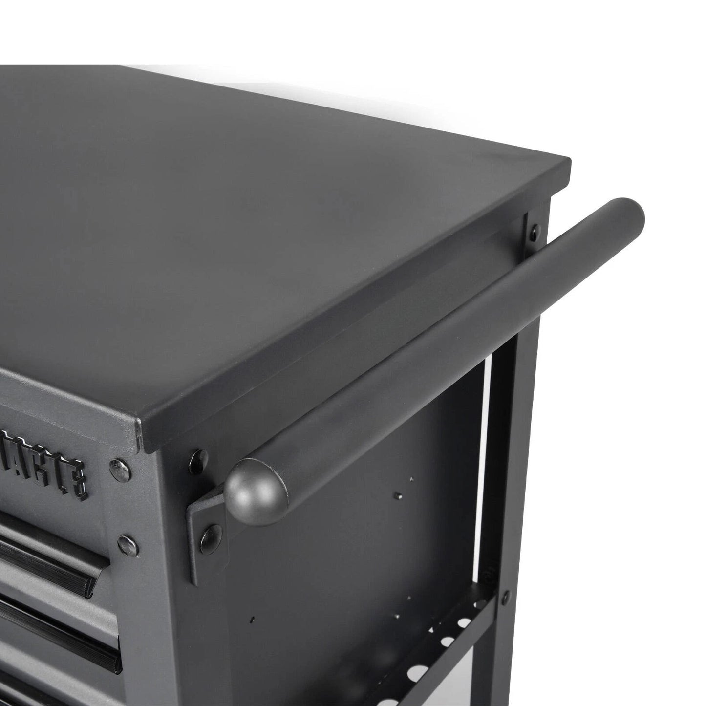 Pinnacle 79cm Black Matte Service Cart with Soft Close Drawers & Heavy Duty Castors