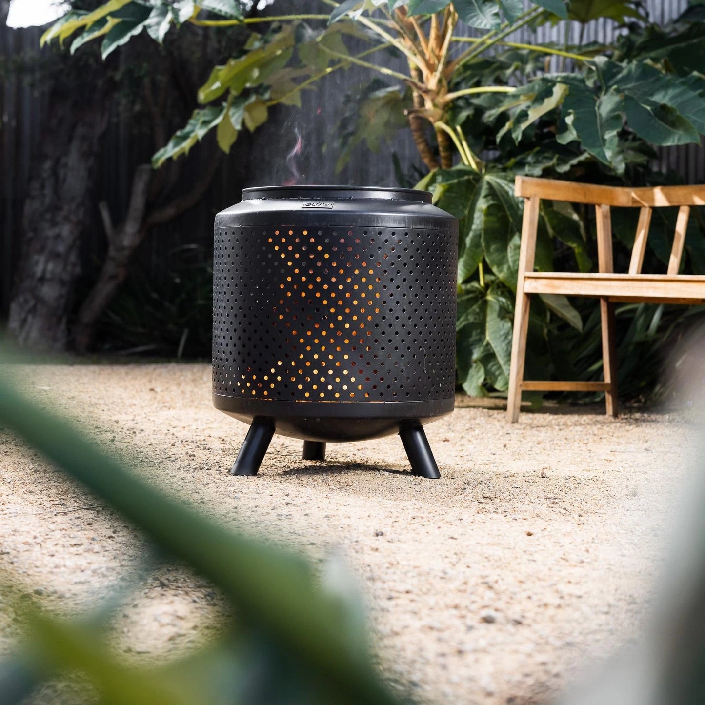 Glow Black Acheron Fire Pit - Durable Steel, 360° View, Easy Assembly, Outdoor Use