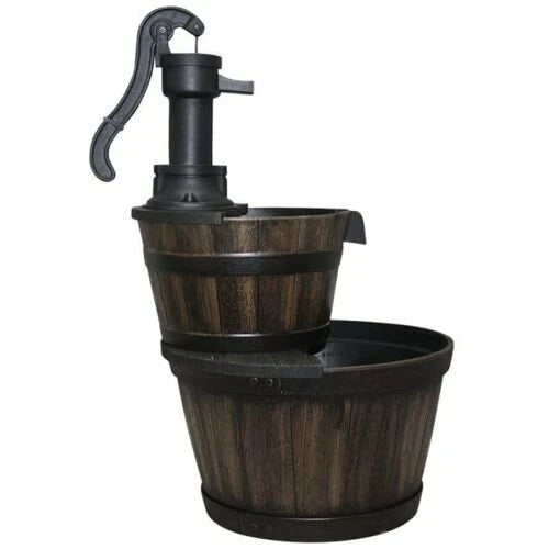 Northcote Pottery Water Magic Oakden Barrel Fountain 48x67cm with Pump & HDR Construction