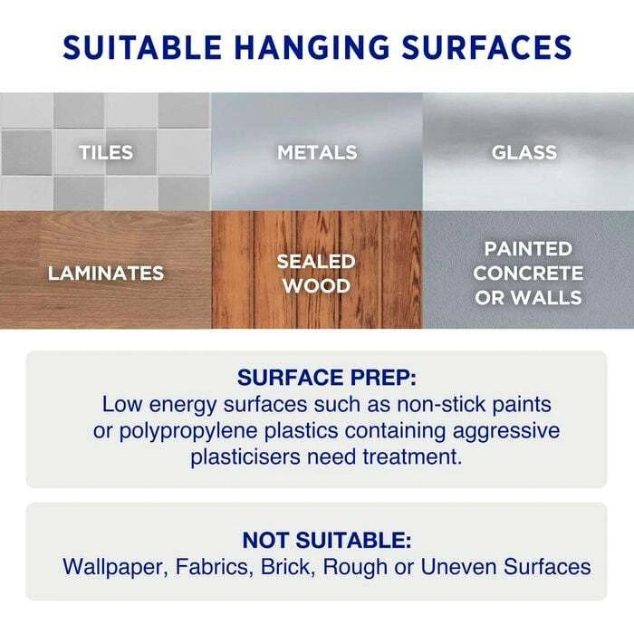 Permastik Medium Steel Metal Hooks - Stainless Steel, No Drilling, Holds Up to 1kg, 3 Pack