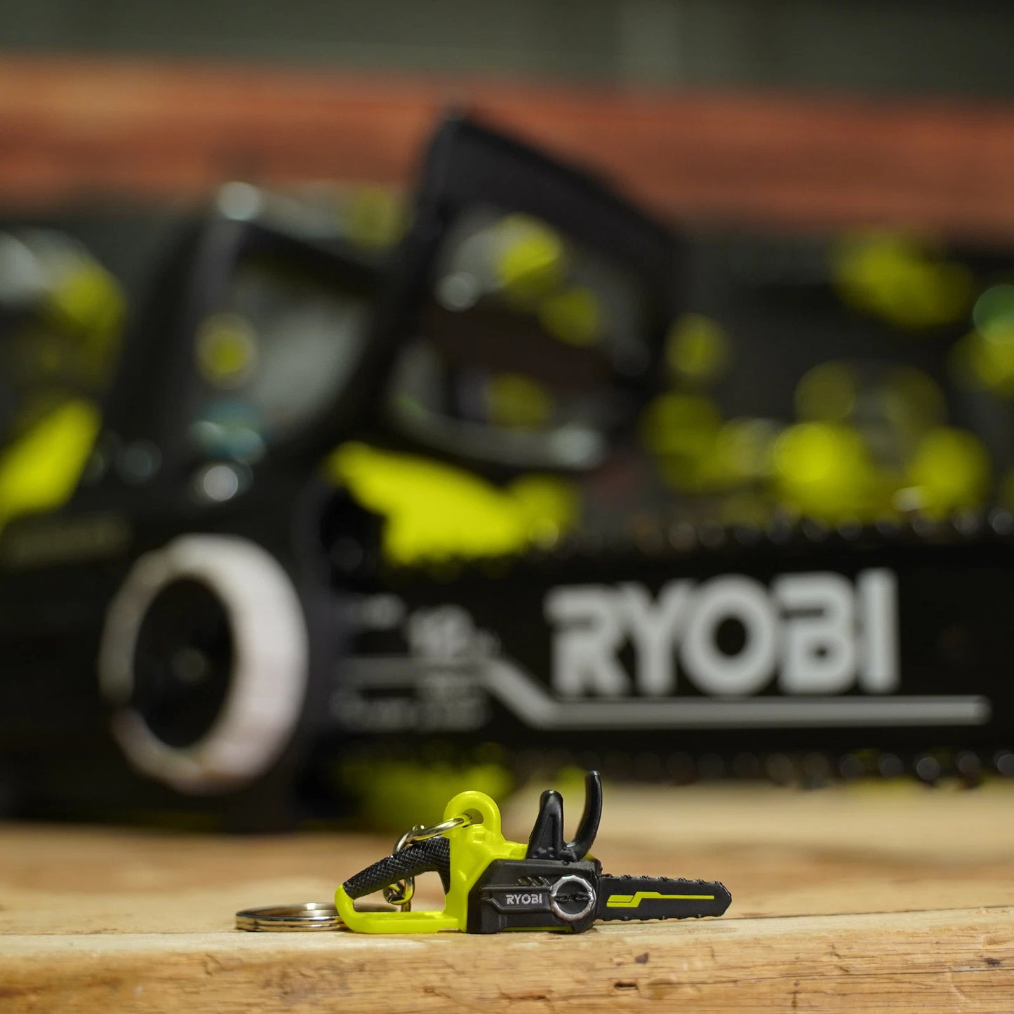 Ryobi MINI Chainsaw Keyring - Authentic Replica, Collectible Tool Accessory