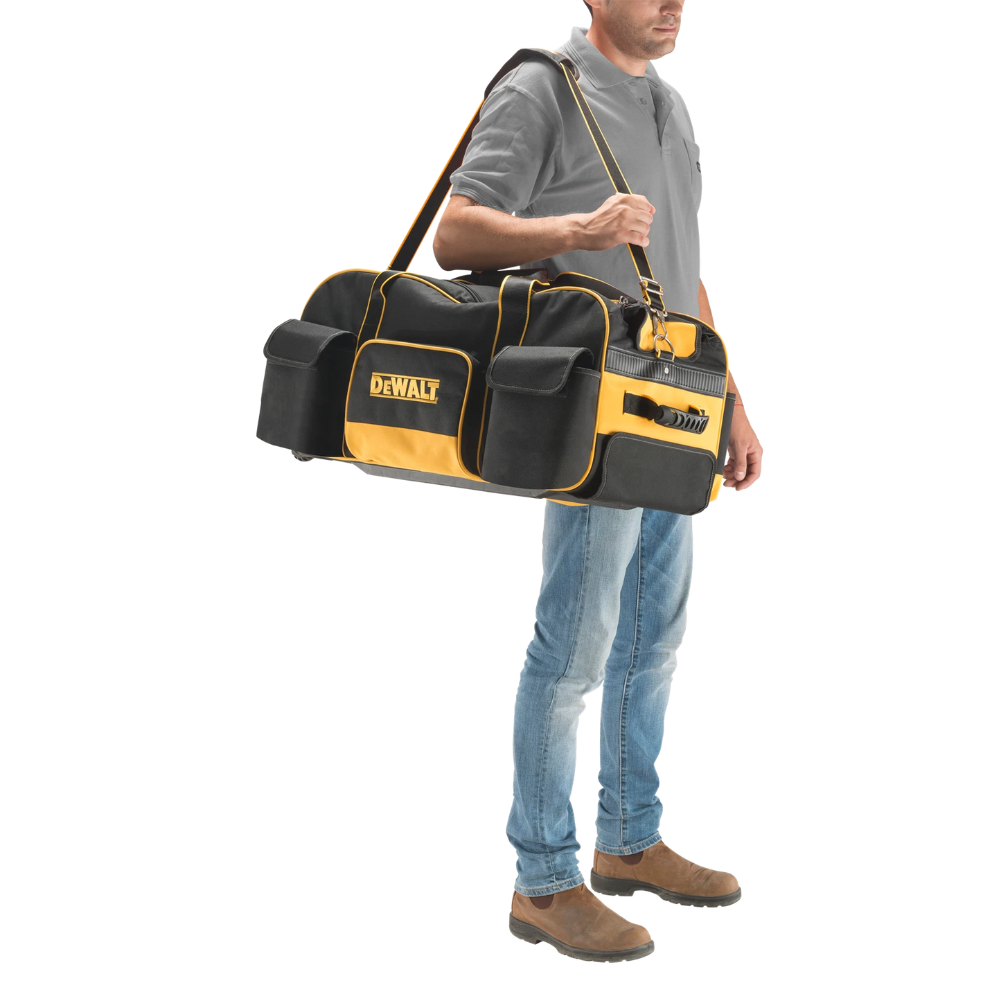 DeWALT Heavy Duty Roller Tool Bag, Large Capacity, Durable 1200 Denier, Telescopic Handle