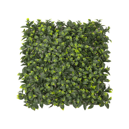 UN-REAL 50x50cm Pittosporum Artificial Hedge Tile, UV Treated, Weather-Resistant, Easy Install