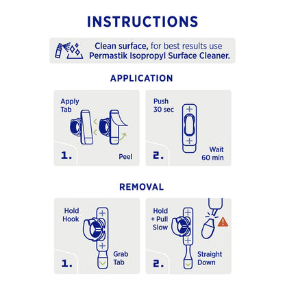 Permastik Small Cable Clips 25 Pack, No Drilling, Easy Removal, Indoor Use