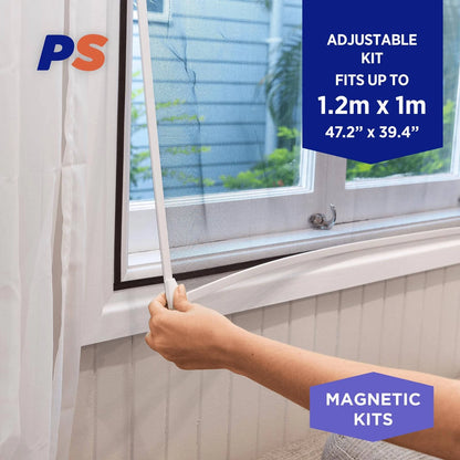 Permastik Magnetic Insect Screen Kit 1.2m x 1m UV-Resistant Fibreglass Mesh