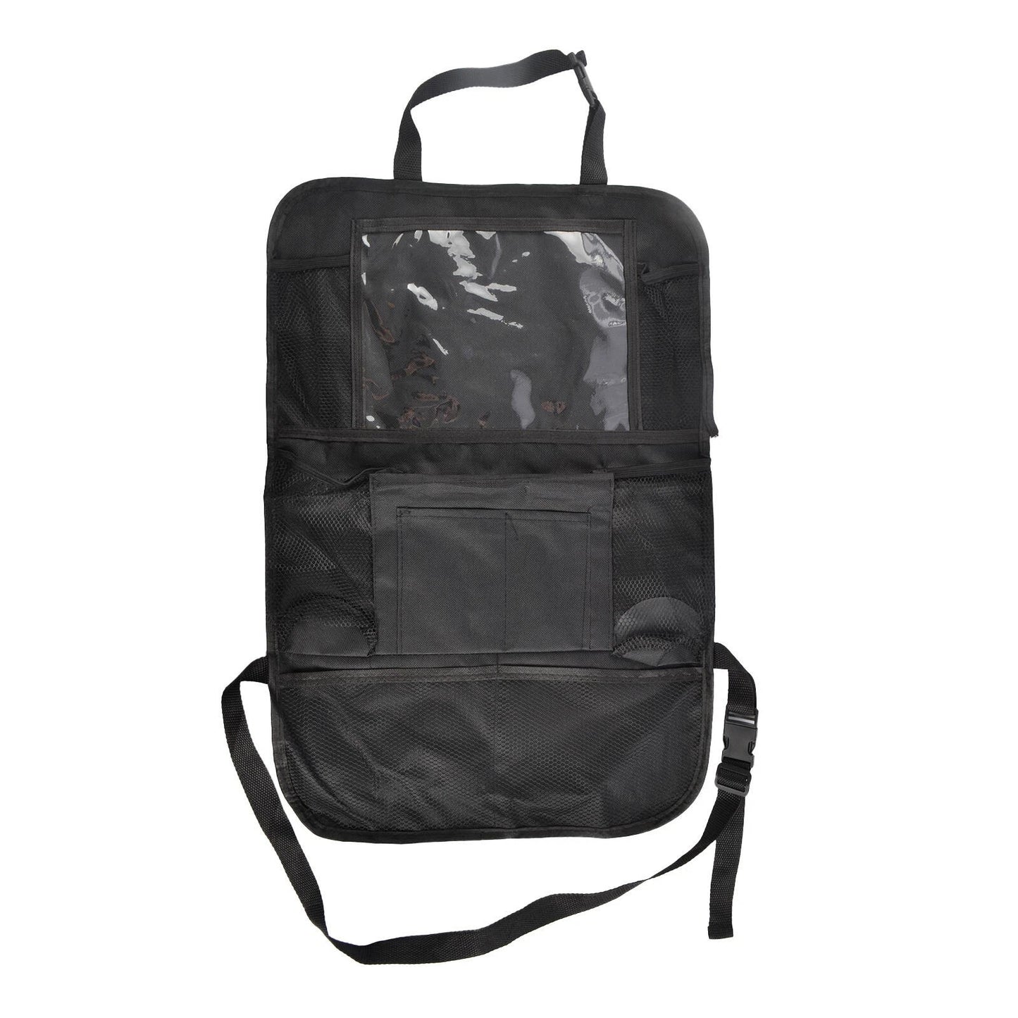 All Set Car Seat Organiser - Black, Spacious Compartments, Collapsible Design