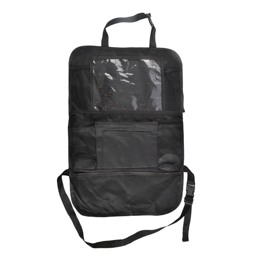 All Set Car Seat Organiser - Black, Spacious Compartments, Collapsible Design