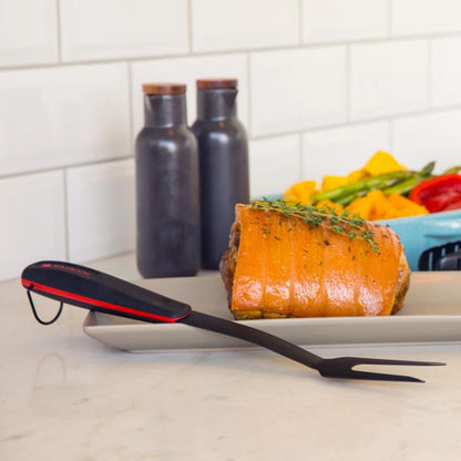 Matador Black Non-Stick BBQ Fork with Tapered Prongs and Contoured Heat-Resistant Handle