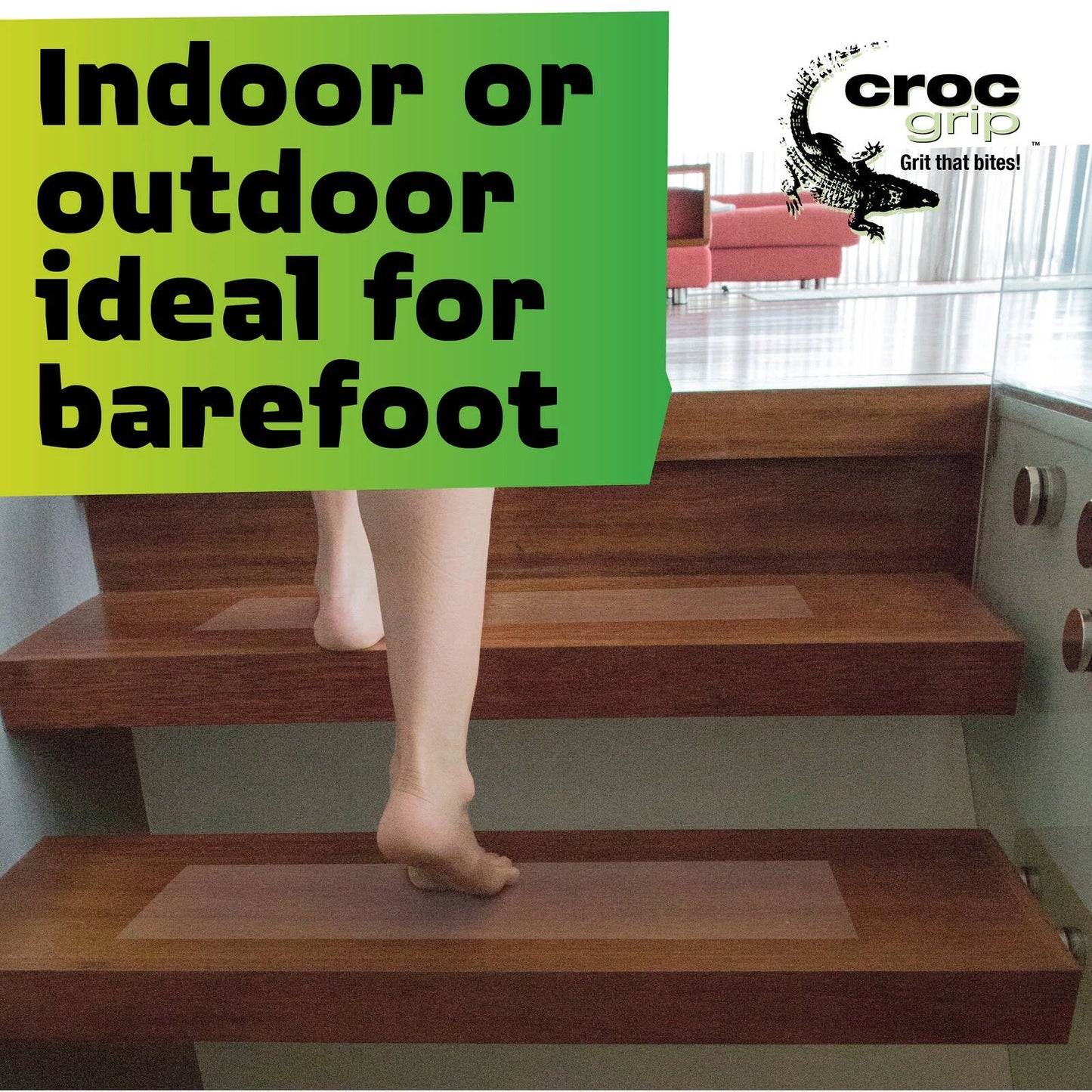 Croc Grip Clear XL Soft Textured Anti-Slip Step 500mm x 150mm Indoor/Outdoor Vinyl