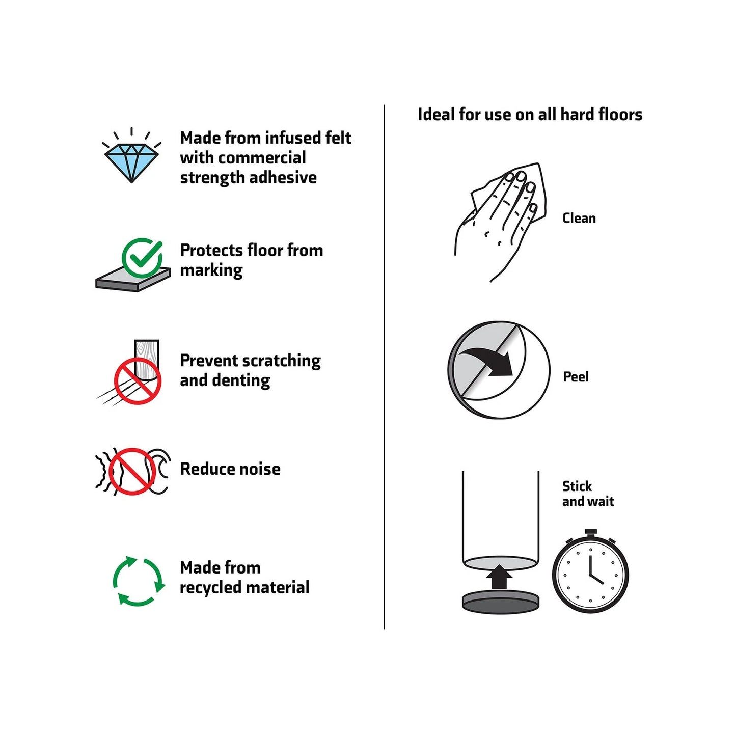 Surface Gard 10mm Beige Round Felt Pads, 75pcs - Noise Reduction & Surface Protection