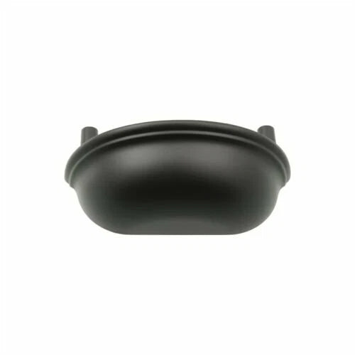 Prestige Matte Black 64mm Hampton Cup Pull - Elegant, Versatile, Easy Install