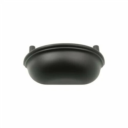 Prestige Matte Black 64mm Hampton Cup Pull - Elegant, Versatile, Easy Install